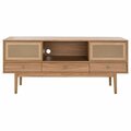 Safavieh MED9606D-1-2 CEU 3 Drawer 1 Shelf Media TV Stand Oak & Gold - 1 Box of 2 MED9606D-1/2